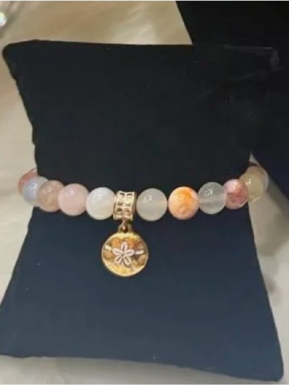 Brighton NWT Sunset Cove stretch bracelet Earth tone beads, gold sand dollar